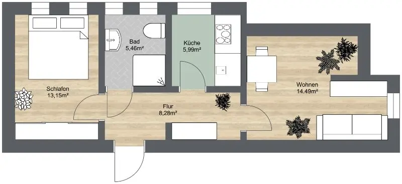 2 Zimmer Wohnung mit 47 m² in Riesa – Bild 6