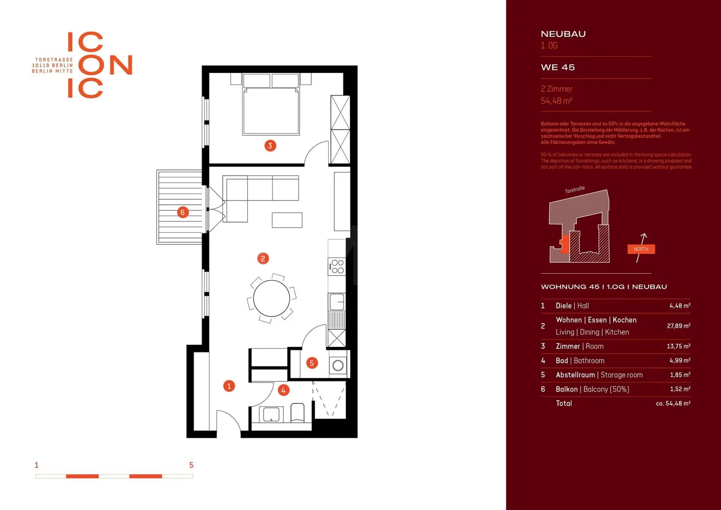 2 room apartment with 54 m² in Berlin – Photo 5