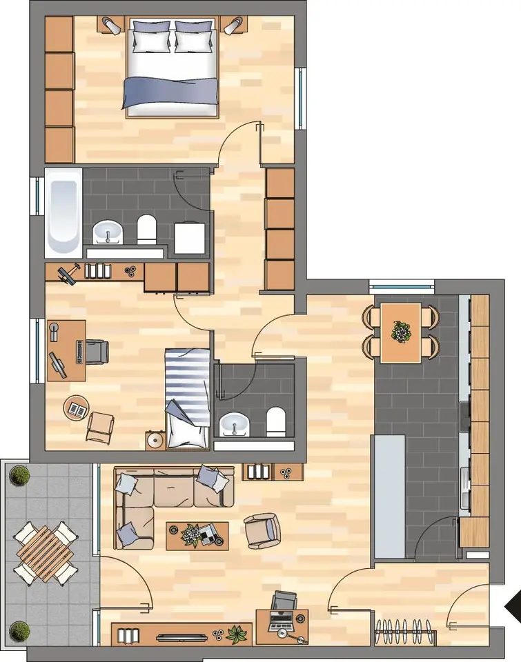 3 Zimmer Wohnung mit 77 m² in Wuppertal – Bild 2