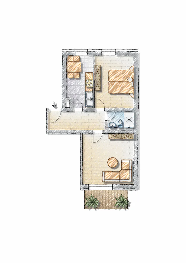 2 Zimmer Wohnung mit 56 m² in Nürnberg – Bild 3