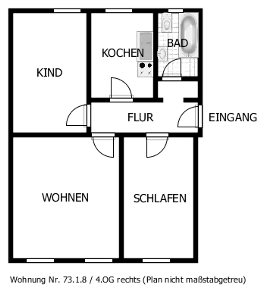 3 Zimmer Wohnung mit 63 m² in Schweinfurt – Bild 2