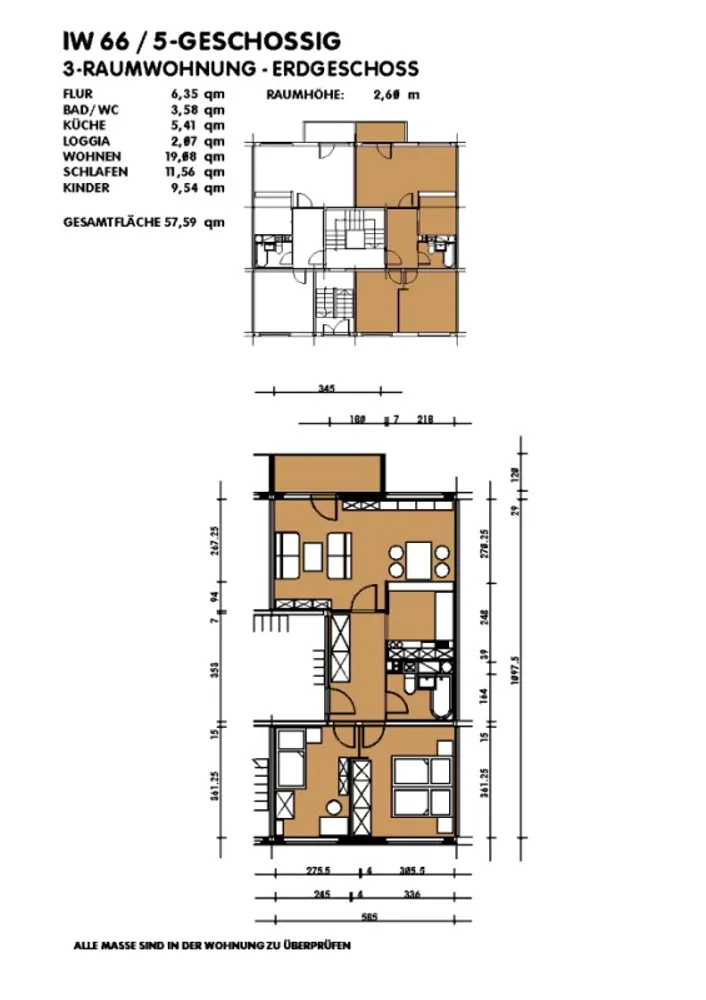 3 Zimmer Wohnung mit 57 m² in Dresden – Bild 1