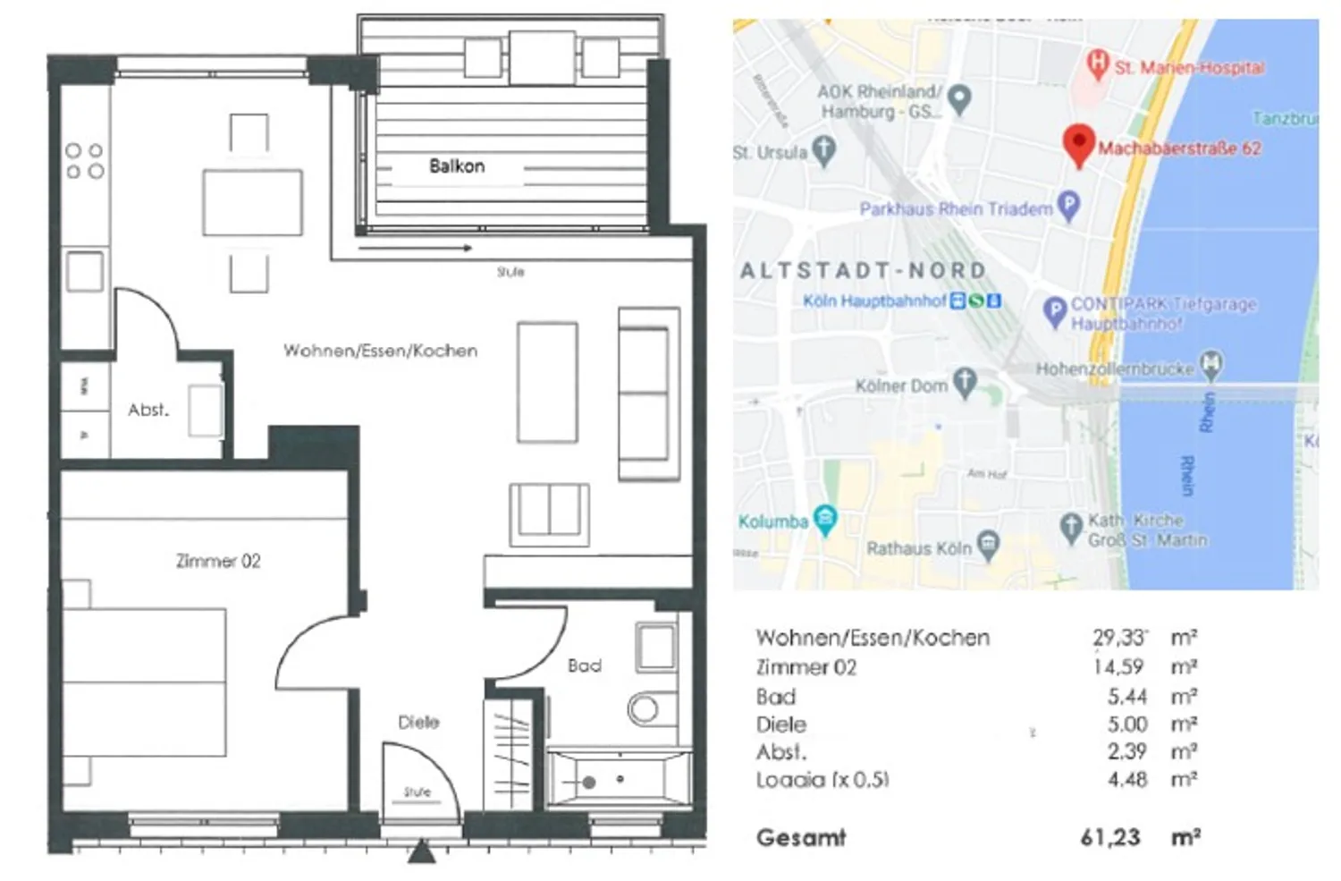 2 Zimmer Wohnung mit 61 m² in Köln – Bild 4