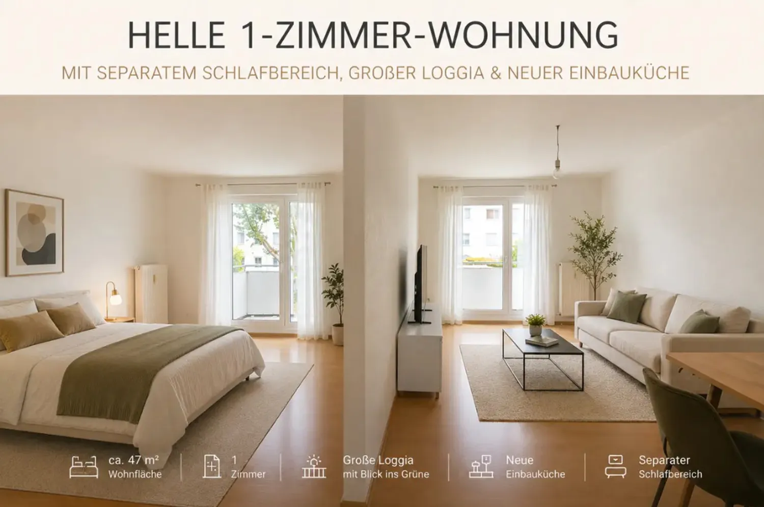 1 Zimmer Wohnung mit 47 m² in Böblingen – Bild 1
