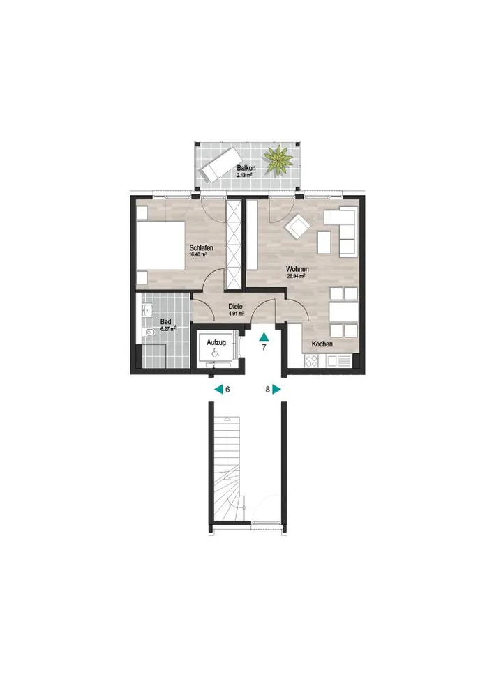 2 Zimmer Wohnung mit 57 m² in Bochum – Bild 3
