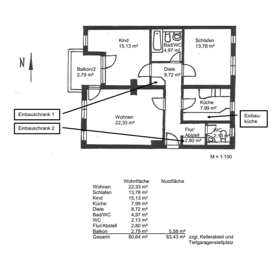 3 Zimmer Wohnung mit 80 m² in München – Bild 1