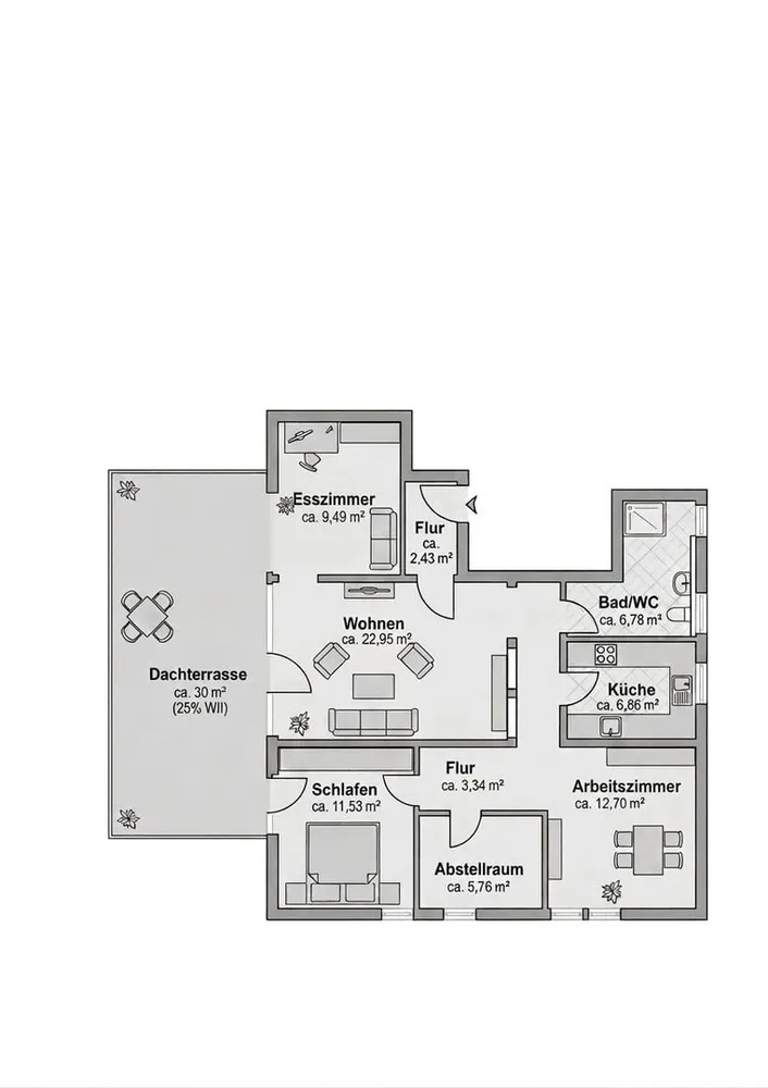 4 room apartment with 89 m² in Herrenberg – Photo 3