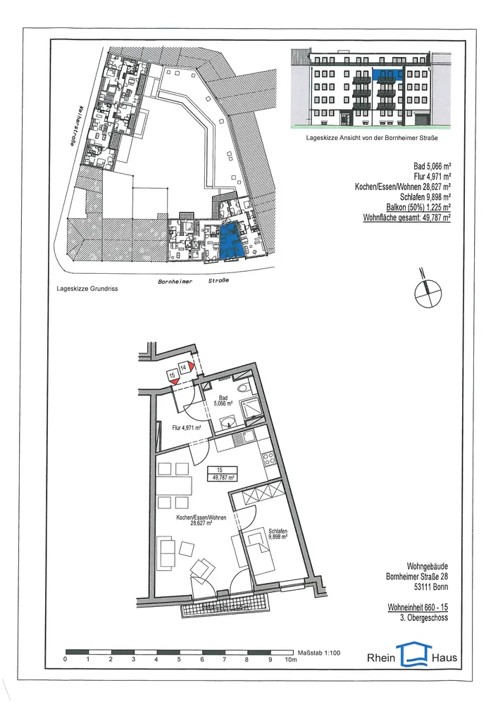 2 room apartment with 50 m² in Bonn – Photo 4
