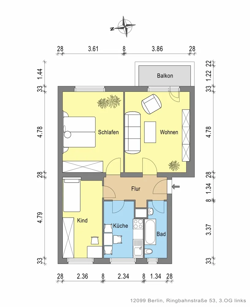 3 Zimmer Wohnung mit 64 m² in Berlin – Bild 4