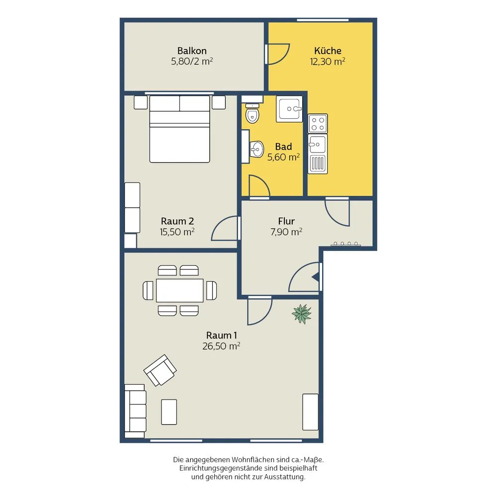 3 Zimmer Wohnung mit 74 m² in Leipzig – Bild 2
