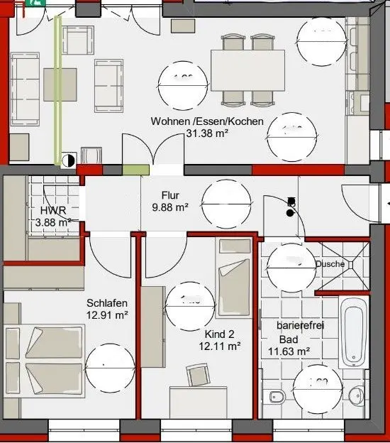 3 Zimmer Wohnung mit 87 m² in Walsrode – Bild 5