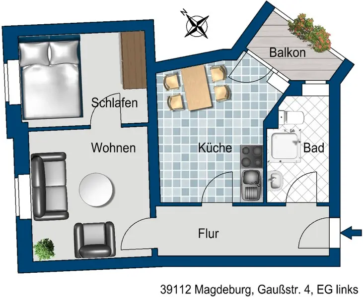 3 room apartment with 45 m² in Magdeburg – Photo 5