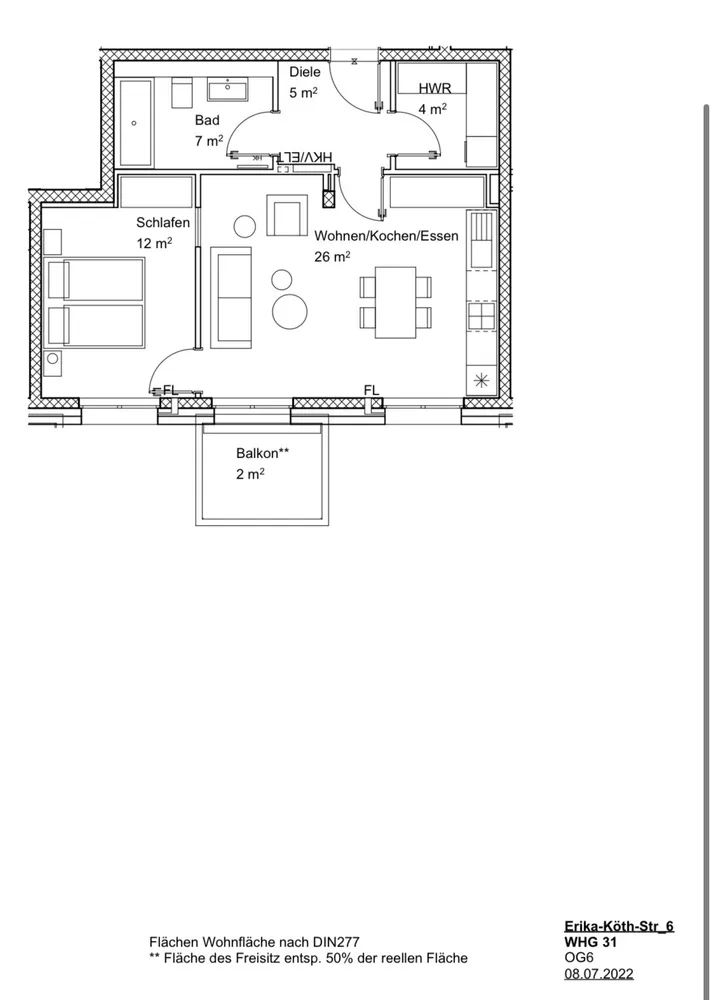 3 Zimmer Wohnung mit 56 m² in München – Bild 3