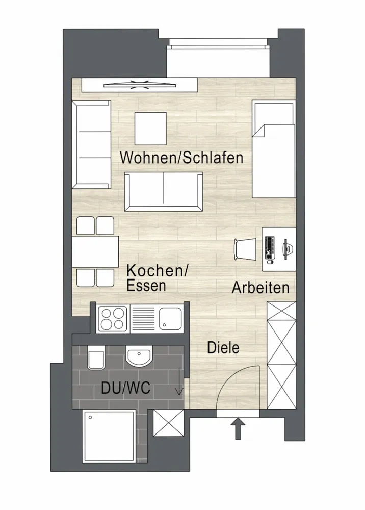 1 Zimmer Wohnung mit 33 m² in Leipzig – Bild 2