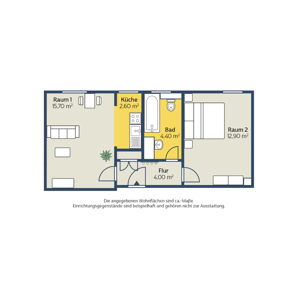 2 Zimmer Wohnung mit 40 m² in Leipzig – Bild 2