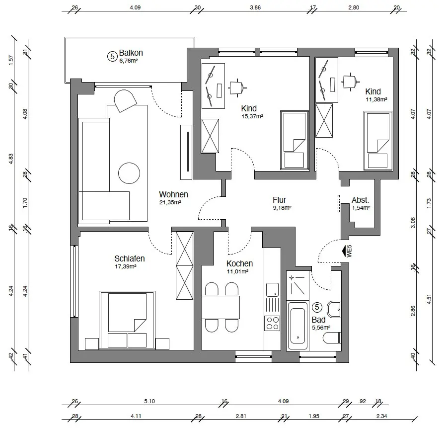 4 Zimmer Wohnung mit 100 m² in Duisburg – Bild 10