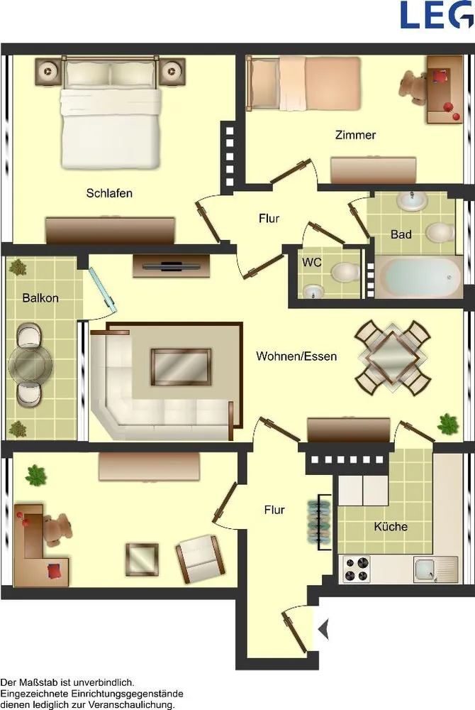4 Zimmer Wohnung mit 76 m² in Bocholt – Bild 2