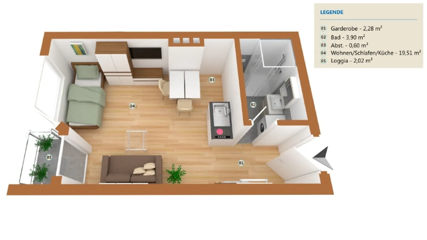 1 Zimmer Wohnung mit 28 m² in Minden – Bild 7
