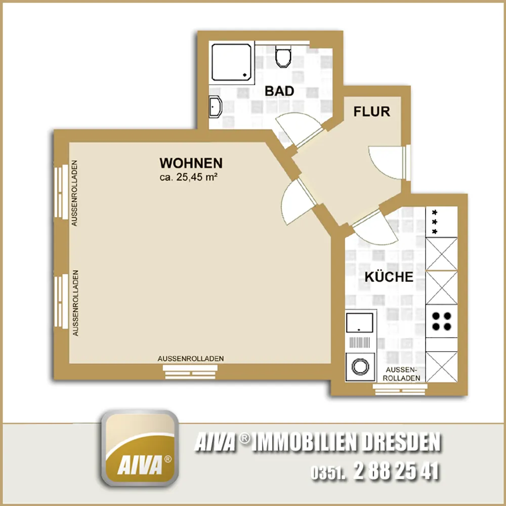 1 Zimmer Wohnung mit 40 m² in Dresden – Bild 2
