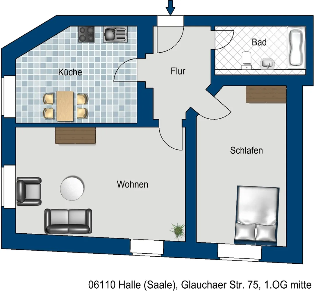 2 room apartment with 74 m² in Halle (Saale) – Photo 2