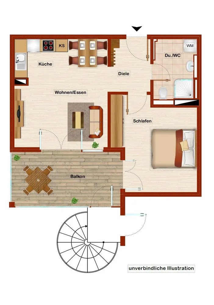 2 room apartment with 51 m² in Fellbach – Photo 7