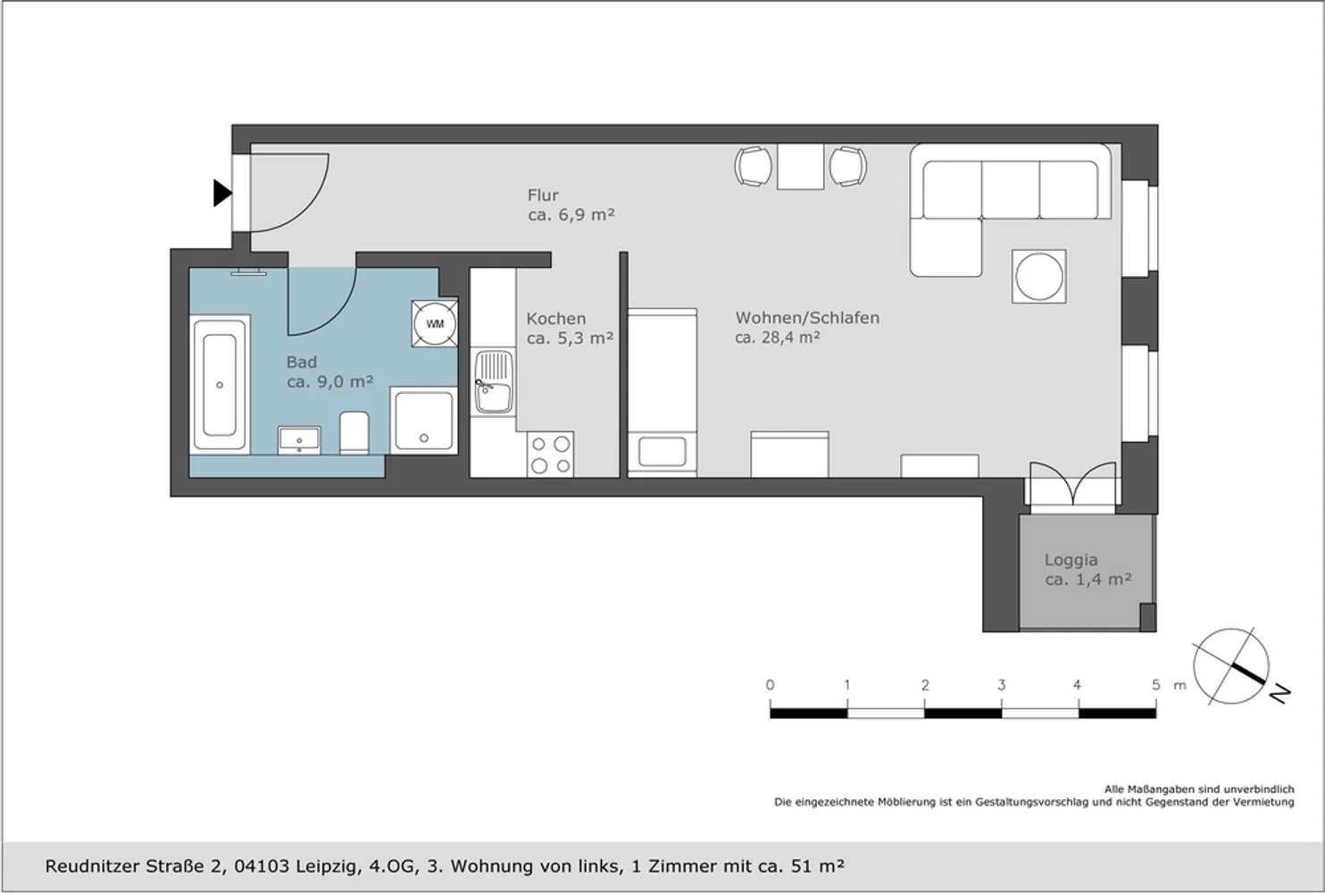 1 Zimmer Wohnung mit 51 m² in Leipzig – Bild 6