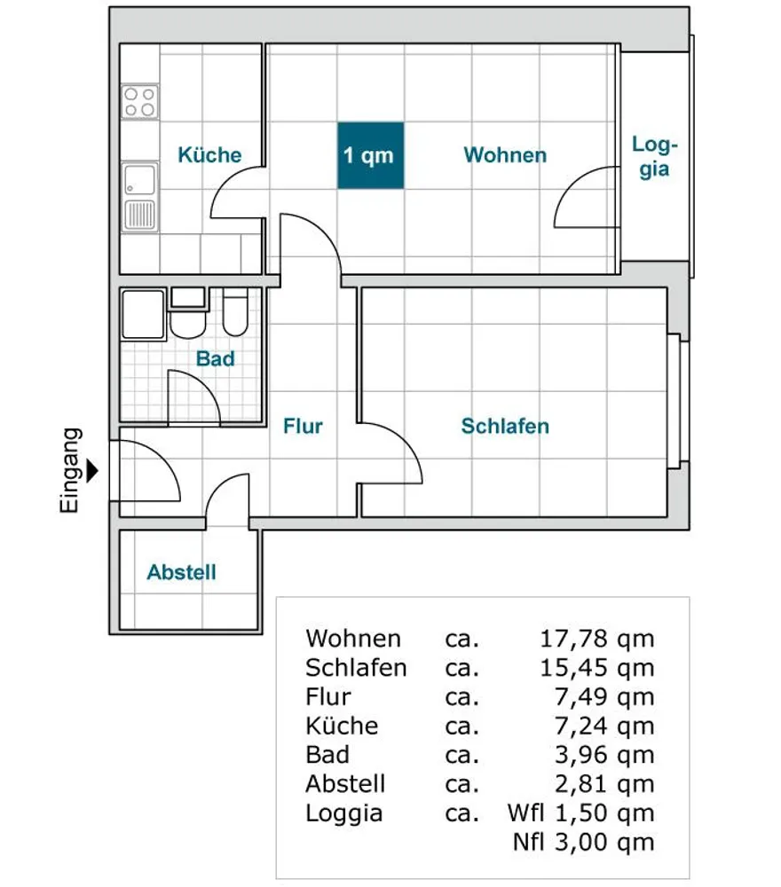 2 Zimmer Wohnung mit 56 m² in Dresden – Bild 2