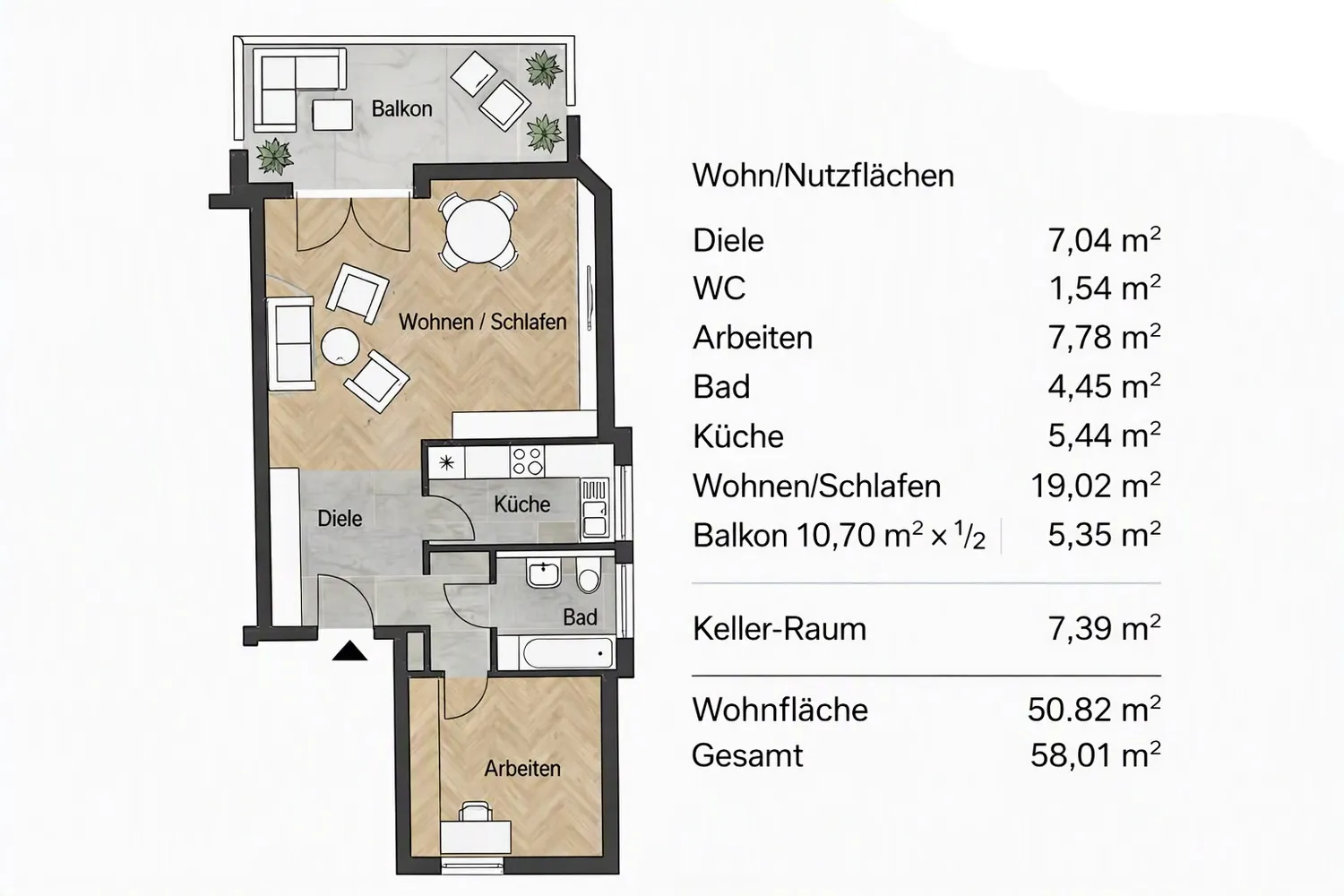 2 room apartment with 51 m² in Cologne – Photo 6