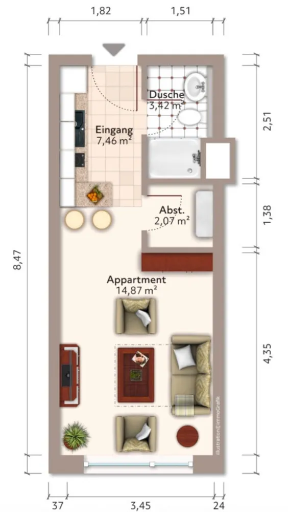 1 Zimmer Wohnung mit 28 m² in Kiel – Bild 9