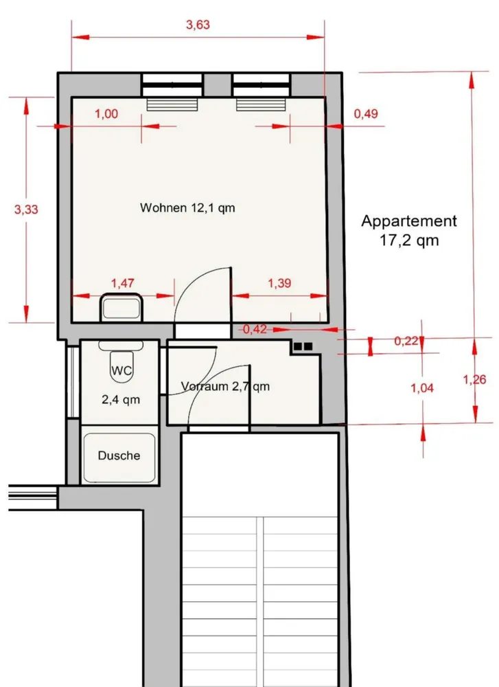1 room apartment with 17 m² in Bonn – Photo 3