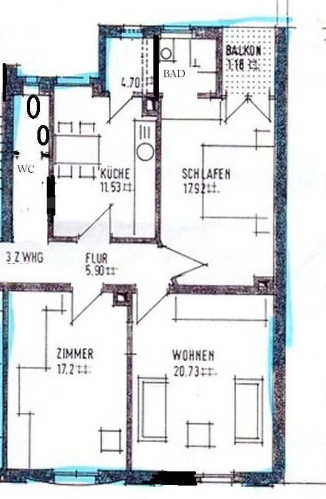 3 Zimmer Wohnung mit 84 m² in Mannheim – Bild 3