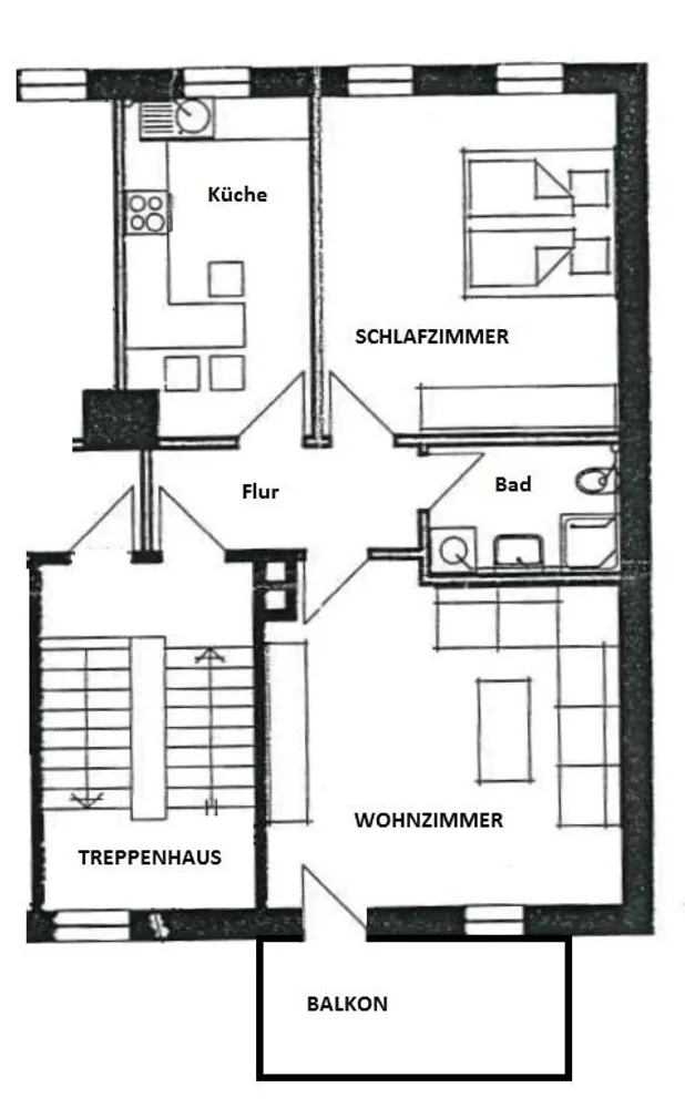2 Zimmer Wohnung mit 61 m² in Halle (Saale) – Bild 1