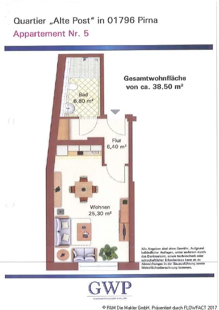 1 Zimmer Wohnung mit 39 m² in Pirna – Bild 3