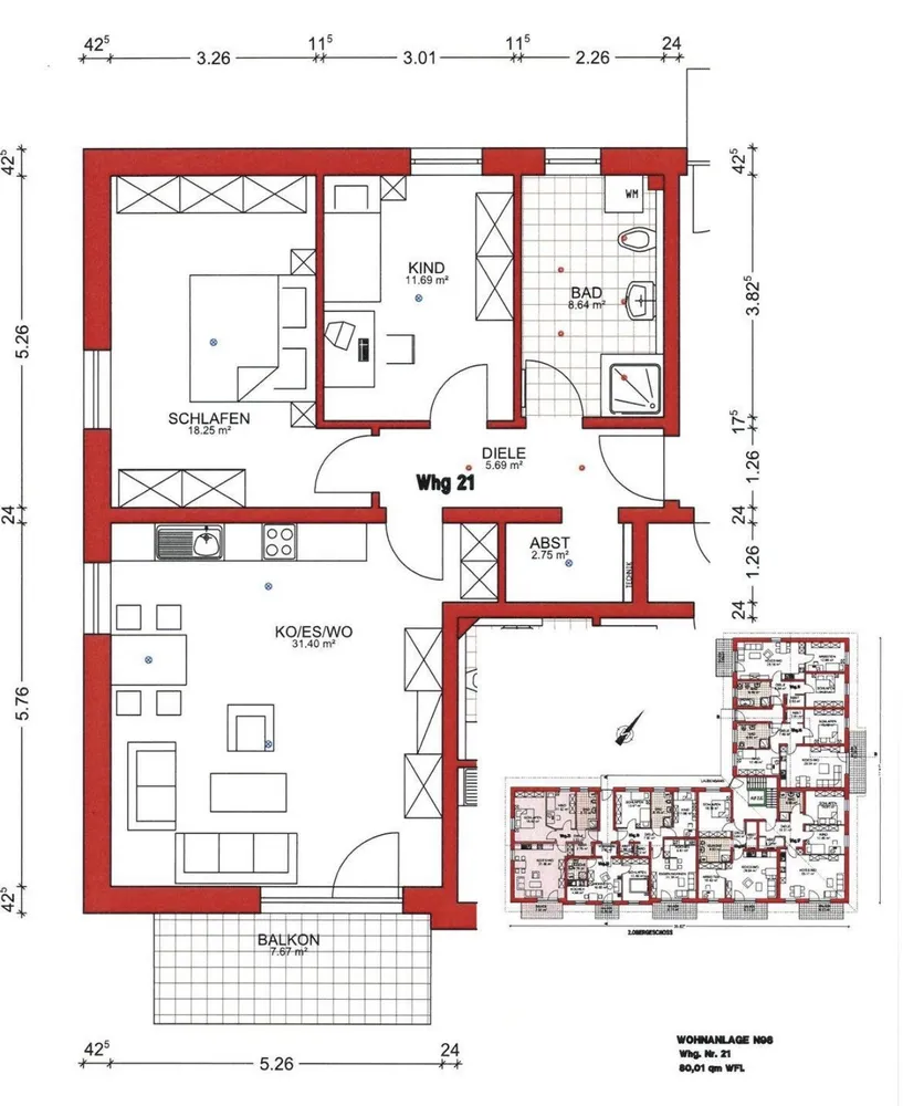 3 Zimmer Wohnung mit 80 m² in Passau – Bild 6