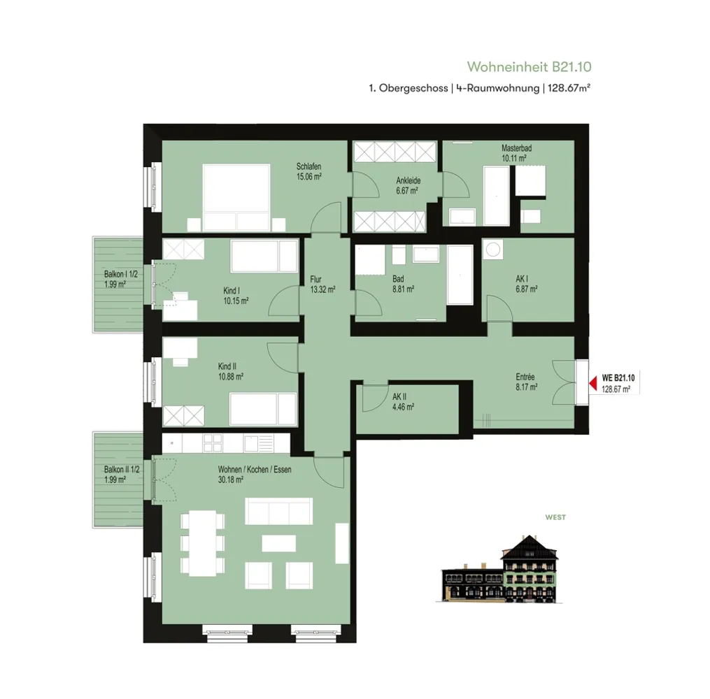 4 Zimmer Wohnung mit 129 m² in Leipzig – Bild 2