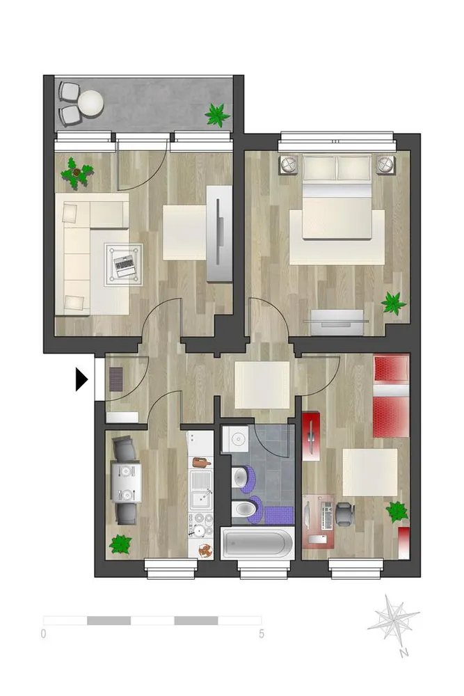 3 Zimmer Wohnung mit 66 m² in Chemnitz – Bild 2