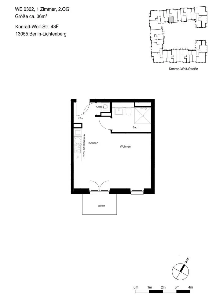 1 Zimmer Wohnung mit 36 m² in Berlin – Bild 2