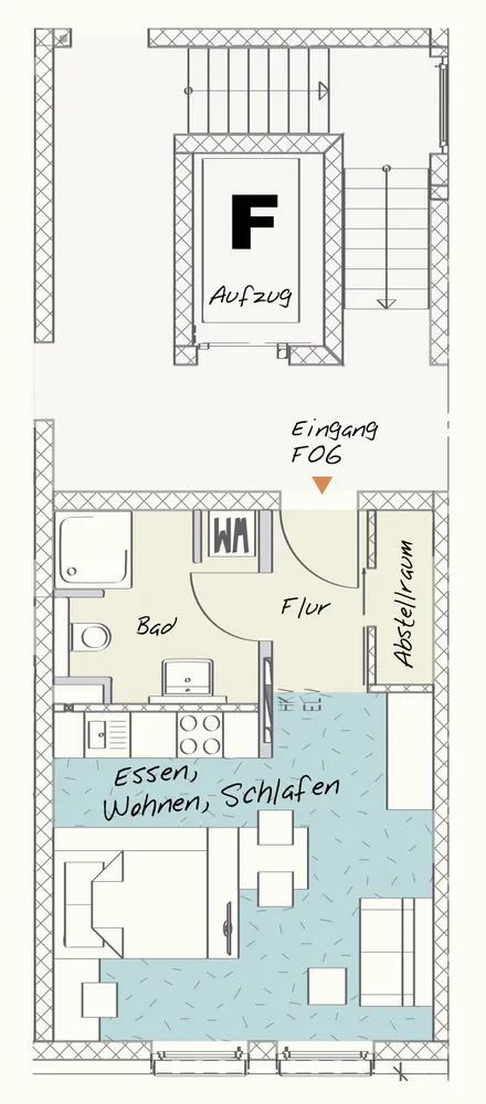 1 Zimmer Wohnung mit 33 m² in Frankfurt am Main – Bild 3