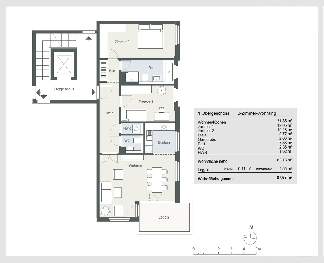 3 Zimmer Wohnung mit 88 m² in Potsdam – Bild 2