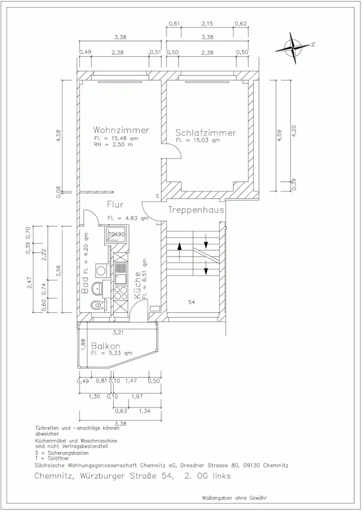 2 room apartment with 47 m² in Chemnitz – Photo 2
