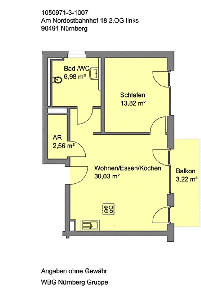 2 Zimmer Wohnung mit 57 m² in Nürnberg – Bild 3