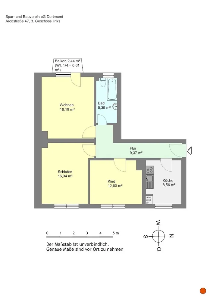 3 Zimmer Wohnung mit 70 m² in Dortmund – Bild 4