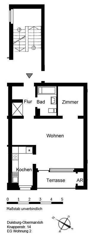 2 Zimmer Wohnung mit 49 m² in Duisburg – Bild 2