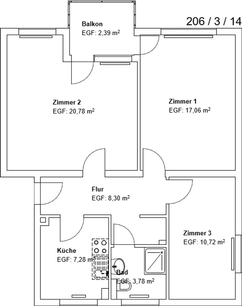3 room apartment with 70 m² in Kassel – Photo 2