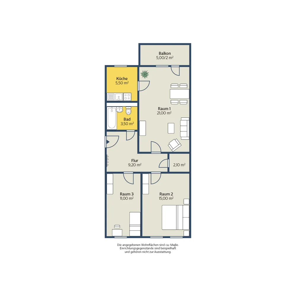 3 Zimmer Wohnung mit 69 m² in Leipzig – Bild 2
