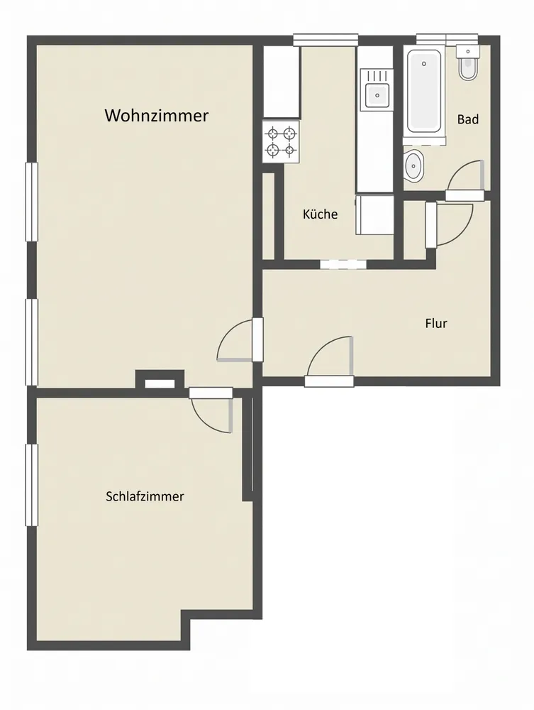2 room apartment with 48 m² in Dortmund – Photo 3