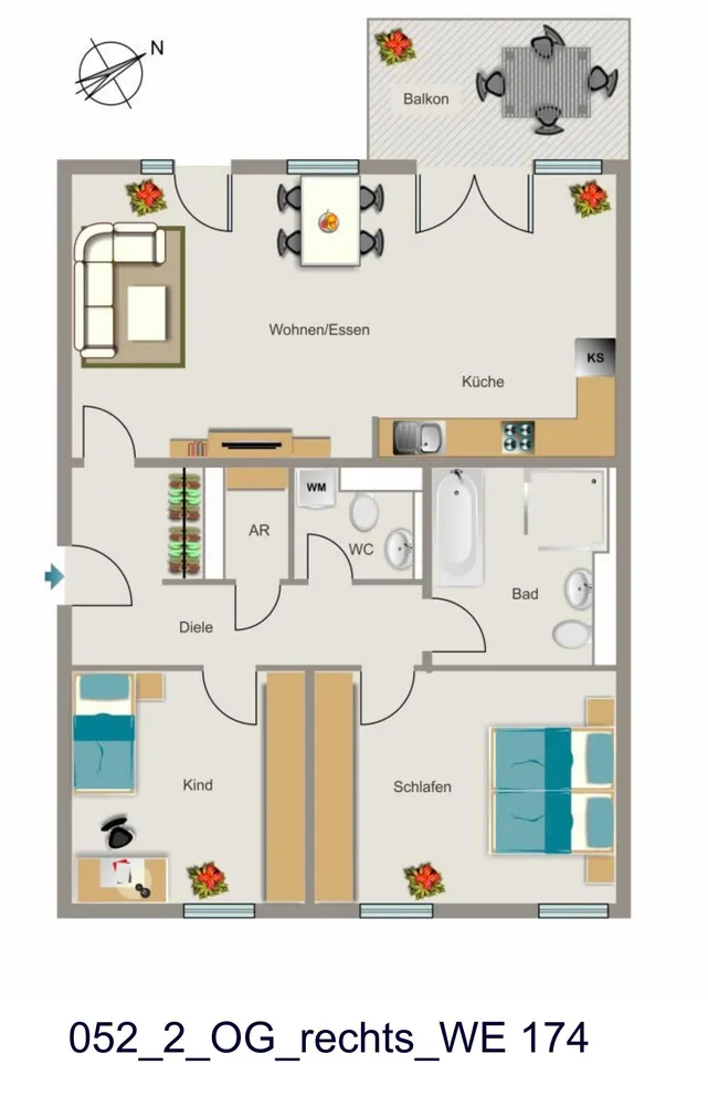 4 Zimmer Wohnung mit 92 m² in Düsseldorf – Bild 1