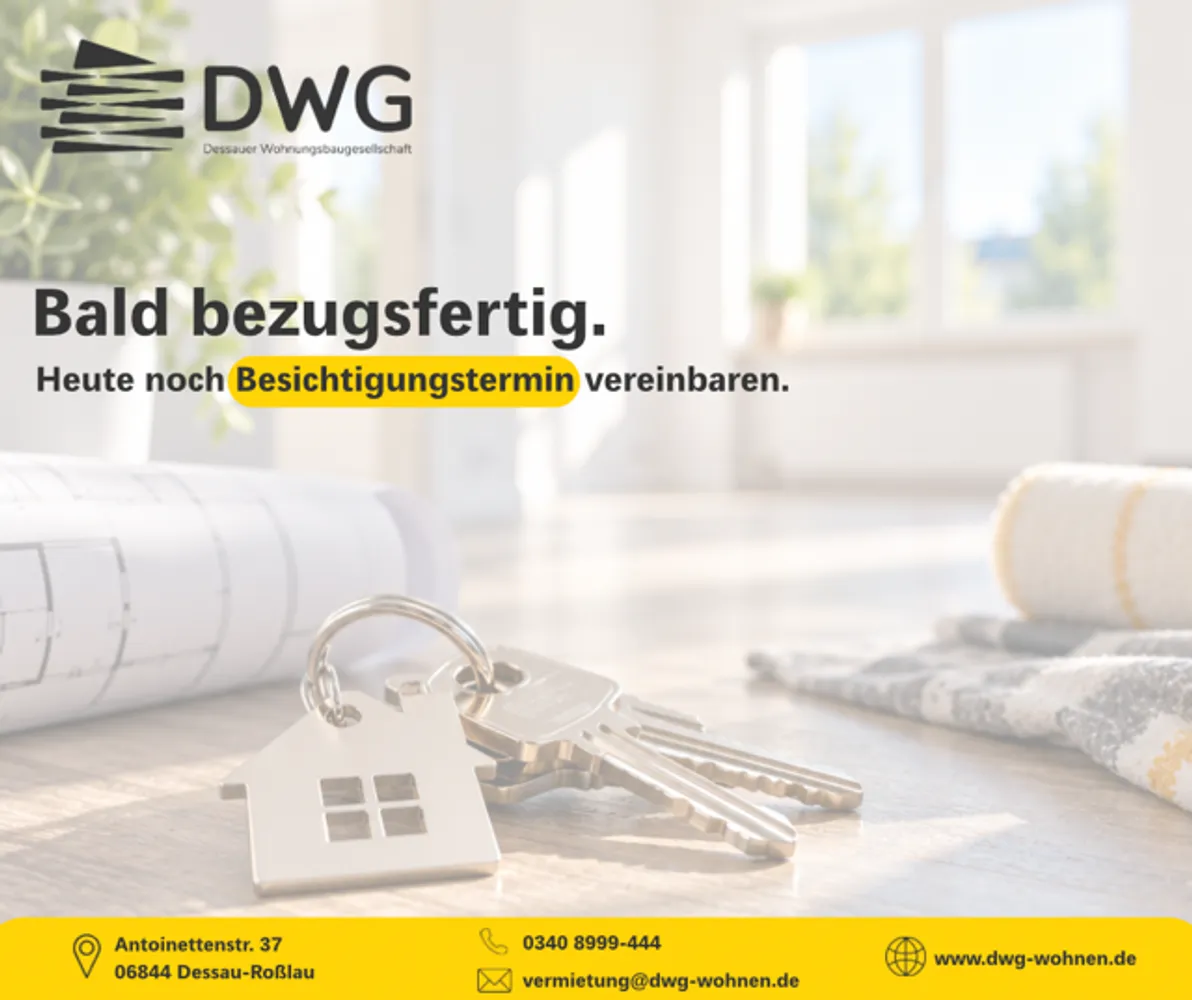2 Zimmer Wohnung mit 47 m² in Dessau-Roßlau – Bild 1