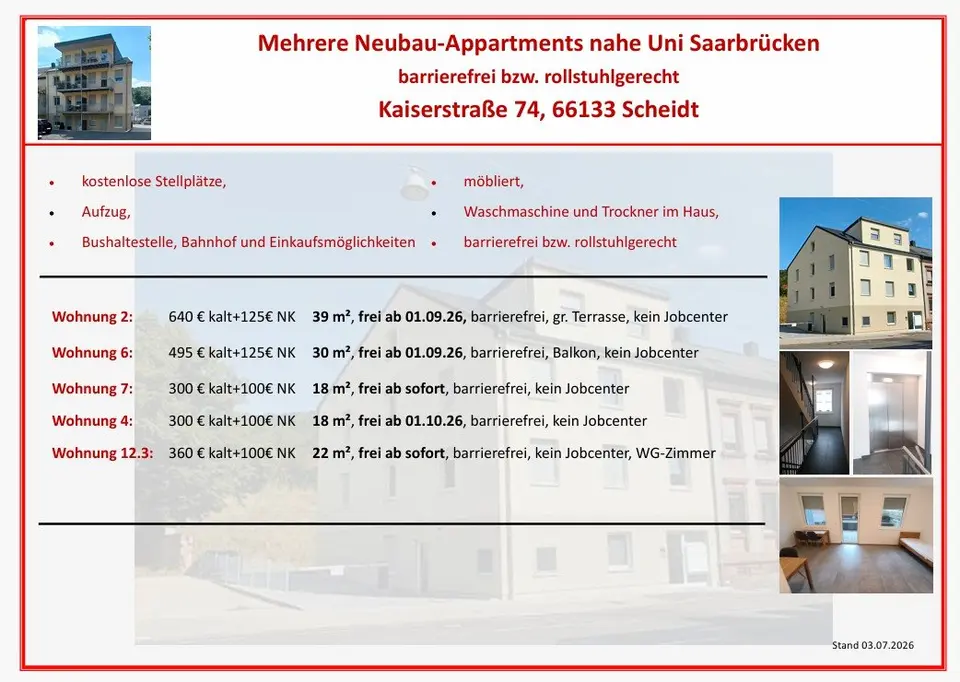 2 Zimmer Wohnung mit 18 m² in Saarbrücken – Bild 1