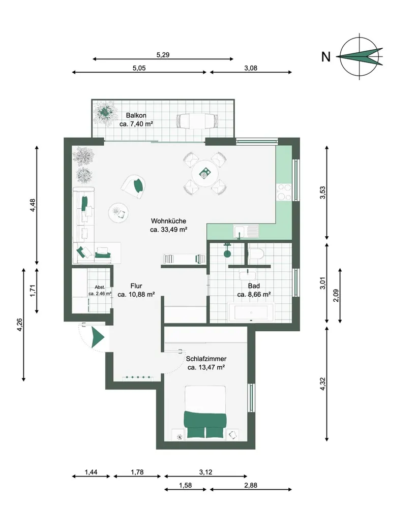 2 room apartment with 73 m² in Magdeburg – Photo 7